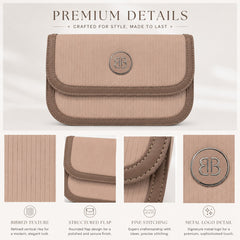 Bag Shoppe Women Beige BB Classic Ribbed Sling Bag - Understated Versatile Sling for Office, Shopping & Daily Use