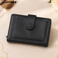 Bag Shoppe Women Black Wallet - Compact Everyday Wallet for Cards, Cash & Daily Use