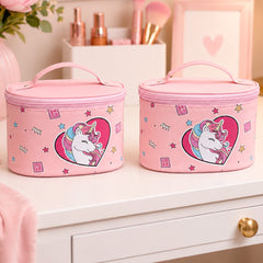 Bag Shoppe Women Pink Makeup Box - Spacious Cosmetic Storage Organizer for Travel & Daily Use