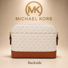 Michael Kors Signature Vanilla White Crossbody Sling Bag with Adjustable Strap