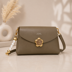 Classic Dual Belt Sling Purse for Women | Pearl & Long Strap Crossbody Slingbag