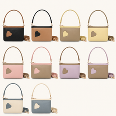 Bag Shoppe Women Mini Tote Bag - Cute Heart Design Shoulder Bag with Detachable Strap