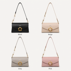 Bag Shoppe Women Sling Bag - Elegant Pearl Strap Shoulder Bag with Flower Lock