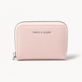 Bag Shoppe Women Pink Zip Wallet - Simple & Classic Compact Card Holder with Multiple Slots