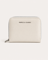 Bag Shoppe Women Cream Zip Wallet – Simple & Classic Compact Wallet with Multiple Card Slots