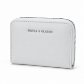 Bag Shoppe Women White Zip Wallet – Simple & Classic Compact Wallet with Multiple Card Slots