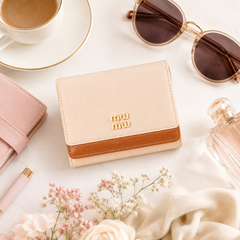 Bag Shoppe Women Compact Wallet - Stylish Trifold Wallet with Card Slots, Cash Pocket & ID Window