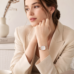 Bag Shoppe Womens Watch Elegant Rose Gold Mesh Strap Watch with Minimal Dial & Premium Finish