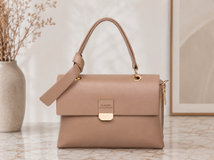 Classic Luxe Taupe Top Handle Sling Bag