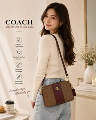 Coach Signature Sling Bag – Brown & Tan Color Combination