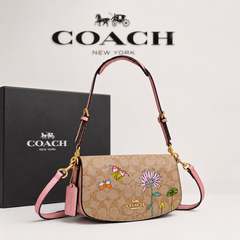 Coach Women’s Black Leather Convertible Shoulder & Crossbody Sling Bag