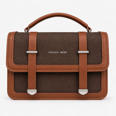 Bag Shoppe Women Brown Fashion Bags Dual-Strap Satchel - Rich Structured Bag for Office, Shopping & Daily Use