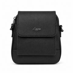 Bag Shoppe Women Black Lizzie Flap Sling Bag - Sleek Everyday Backpack for College, Work & Travel