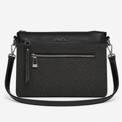 Bag Shoppe Women Black Ettoli Woven Crossbody Bag - Polished Designer-Style Sling for Office, Evening & Daily Use