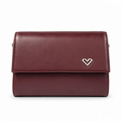 Bag Shoppe Women Maroon Heart-Lock Sling Bag - Romantic Charming Sling for College, Brunch & Outings