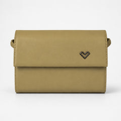 Bag Shoppe Women Olive Heart-Lock Sling Bag - Earthy Unique Sling for College, Outings & Daily Use