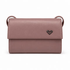 Bag Shoppe Women Pink Heart-Lock Ring-Handle Sling Bag - Feminine Chic Sling for Girls, Brunch & Special Occasions