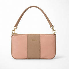 Bag Shoppe Women Pink Lizzie Two-Tone Shoulder Baguette - Feminine Everyday Bag for College, Brunch & Outings