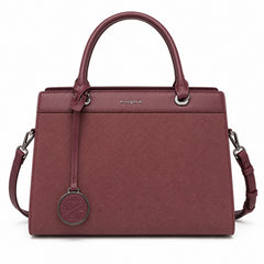 Bag Shoppe Women Maroon Enigma Saffiano Satchel - Luxe Professional Bag for Office, Travel & Special Occasions