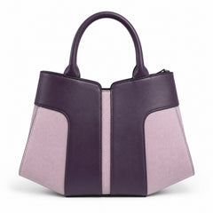 Bag Shoppe Women Purple Geometric Panel Structured Handbag - Architectural Statement Bag for Brunch, Evening & Special Occasions