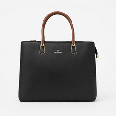 Bag Shoppe Women Black Valendnee VD Structured Satchel - Timeless Professional Bag for Office, Travel & Daily Use