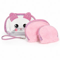 Bag Shoppe Women Light Pink Makeup Pouch - Compact Cosmetic Organizer for Travel & Daily Use
