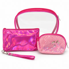 Bag Shoppe Women Hot Pink Makeup Pouch - Compact Cosmetic Organizer for Travel & Daily Use