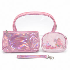 Bag Shoppe Women Light Pink Makeup Pouch - Compact Cosmetic Organizer for Travel & Daily Use