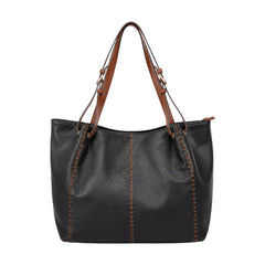 Bag Shoppe Women Black Tote Bag - Stylish Everyday Bag for Office, Travel & Daily Use