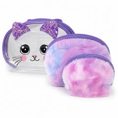 Bag Shoppe Women Purple Makeup Pouch - Compact Cosmetic Organizer for Travel & Daily Use