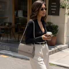 Bag Shoppe Women Grey Heart-Lock Sling Bag - Cool Neutral Sling for Office, Shopping & Daily Use