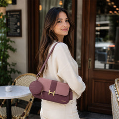 Bag Shoppe Women Pink Two-Tone Baguette Shoulder Bag - Luxe Fashion Bag for Brunch, Evening & Special Occasions