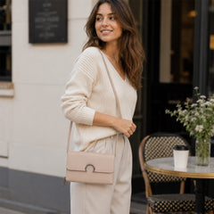 Bag Shoppe Women Pink Enigma Arc Ring Flap Sling Bag - Elegant Compact Clutch for Office, Evening & Outings