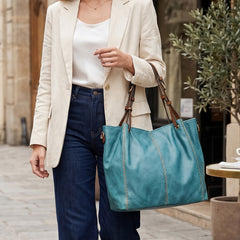 Bag Shoppe Women Blue Tote Bag - Stylish Everyday Bag for Office, Travel & Daily Use