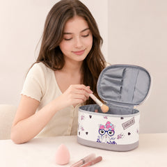 Bag Shoppe Women Grey Makeup Box - Spacious Cosmetic Storage Organizer for Travel & Daily Use
