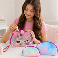 Bag Shoppe Women Hot Pink Makeup Pouch - Compact Cosmetic Organizer for Travel & Daily Use