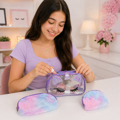 Bag Shoppe Women Purple Makeup Pouch - Compact Cosmetic Organizer for Travel & Daily Use