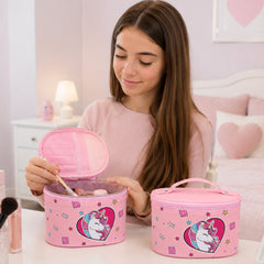 Bag Shoppe Women Pink Makeup Box - Spacious Cosmetic Storage Organizer for Travel & Daily Use