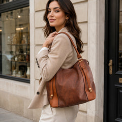 Bag Shoppe Women Brown Tote Bag - Stylish Everyday Bag for Office, Travel & Daily Use