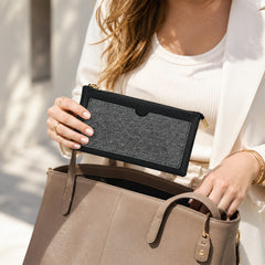 Bag Shoppe Women Black Simple & Classic Long Wallet - Sleek Sophisticated Wallet for Office, Travel & Daily Use