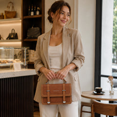 Bag Shoppe Women Brown Fashion Bags Tan Satchel - Warm Professional Bag for Office, Travel & Daily Use