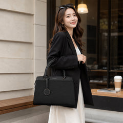 Bag Shoppe Women Black Enigma Saffiano Satchel - Classic Professional Bag for Office, Travel & Daily Use
