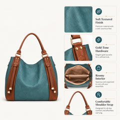 Bag Shoppe Women Blue Tote Bag - Stylish Everyday Bag for Office, Travel & Daily Use