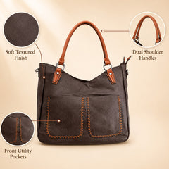 Bag Shoppe Women Coffee Tote Bag - Stylish Everyday Bag for Office, Travel & Daily Use