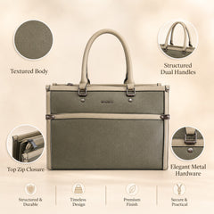 Bag Shoppe Women Green Big Size Handbag - Spacious Everyday Bag for Office, Travel & Daily Use