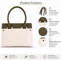 Bag Shoppe Women White Handbag - Stylish Everyday Bag for Office, Travel & Daily Use