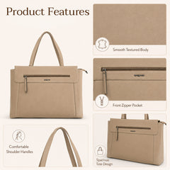 Bag Shoppe Women Apricot Big Size Handbag - Spacious Everyday Bag for Office, Travel & Daily Use