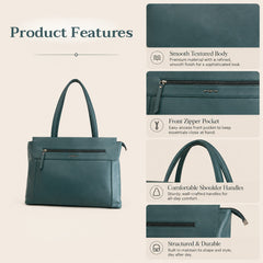 Bag Shoppe Women Peacock Blue Big Size Handbag - Spacious Everyday Bag for Office, Travel & Daily Use