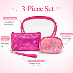 Bag Shoppe Women Hot Pink Makeup Pouch - Compact Cosmetic Organizer for Travel & Daily Use