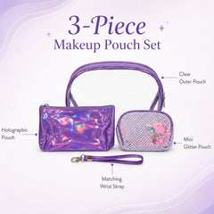 Bag Shoppe Women Purple Makeup Pouch - Compact Cosmetic Organizer for Travel & Daily Use